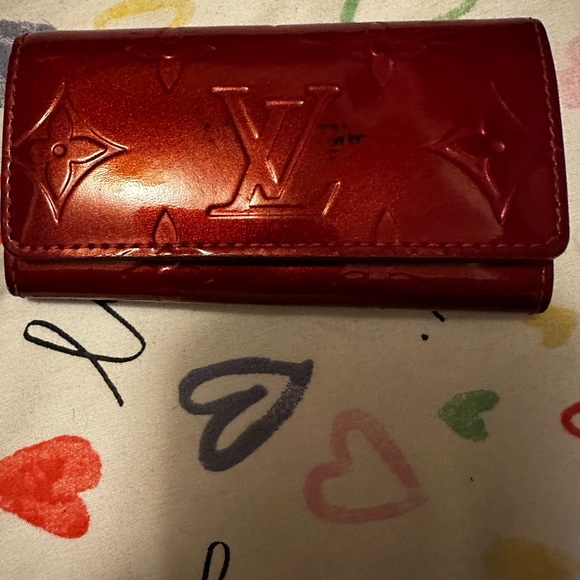 Louis Vuitton Accessories - Louis Vuitton Red Vernis 4 hook key case